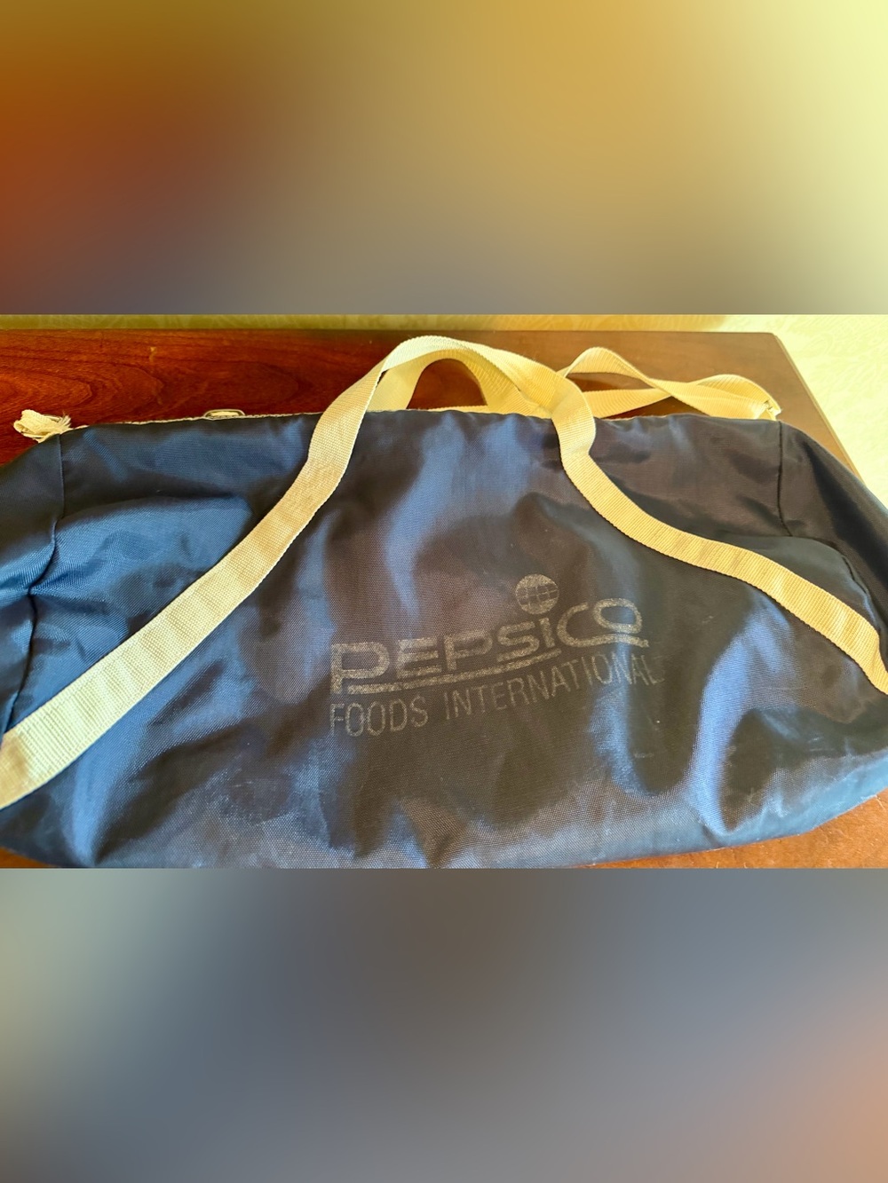 Vintage Pepsi Foods International Blue Nylon Duffel Bag Travel Gym Overnight Bag